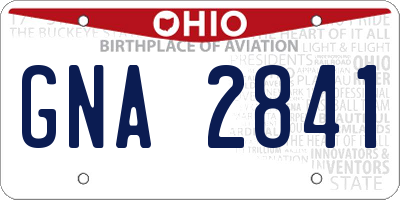 OH license plate GNA2841