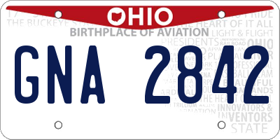 OH license plate GNA2842