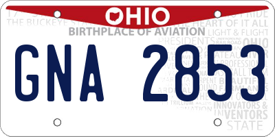 OH license plate GNA2853