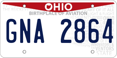 OH license plate GNA2864