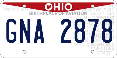 OH license plate GNA2878