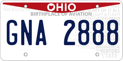 OH license plate GNA2888