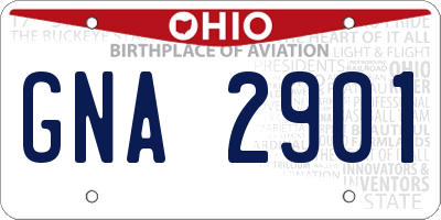 OH license plate GNA2901