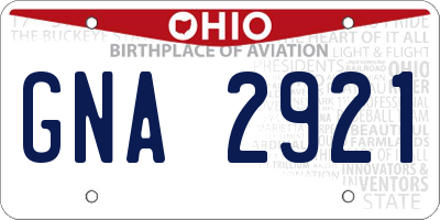 OH license plate GNA2921