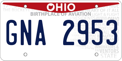 OH license plate GNA2953