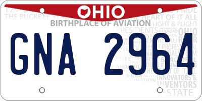 OH license plate GNA2964