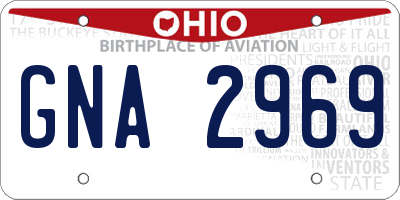 OH license plate GNA2969