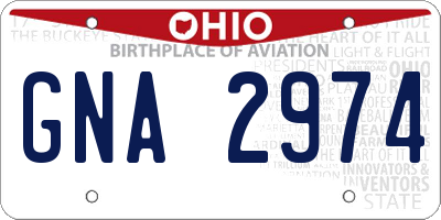OH license plate GNA2974