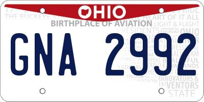 OH license plate GNA2992