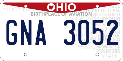 OH license plate GNA3052