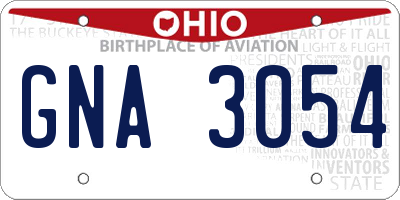 OH license plate GNA3054