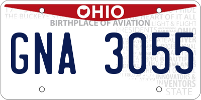 OH license plate GNA3055