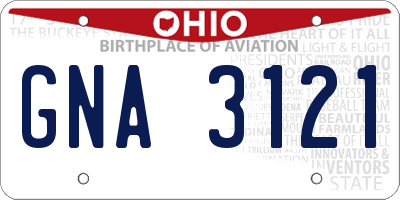 OH license plate GNA3121