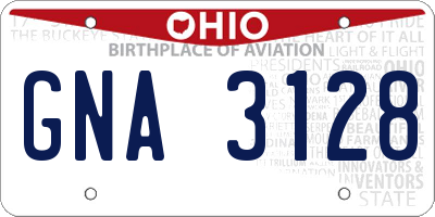 OH license plate GNA3128
