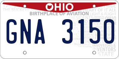 OH license plate GNA3150