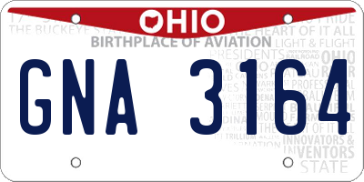 OH license plate GNA3164