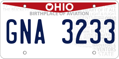 OH license plate GNA3233