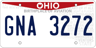 OH license plate GNA3272