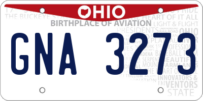 OH license plate GNA3273