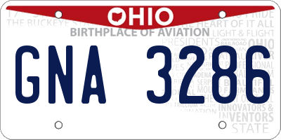 OH license plate GNA3286