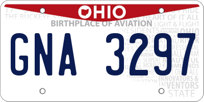 OH license plate GNA3297