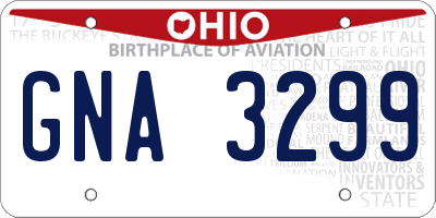 OH license plate GNA3299