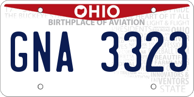 OH license plate GNA3323