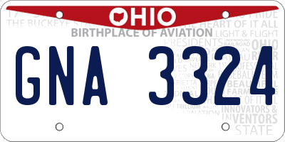 OH license plate GNA3324