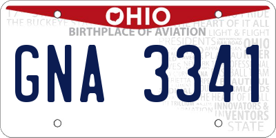 OH license plate GNA3341