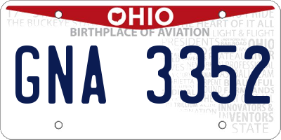 OH license plate GNA3352