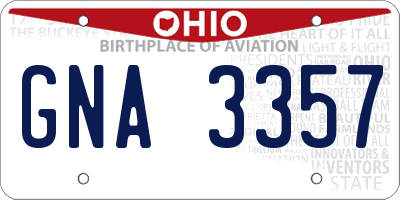 OH license plate GNA3357