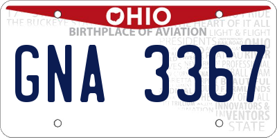 OH license plate GNA3367