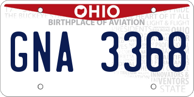 OH license plate GNA3368