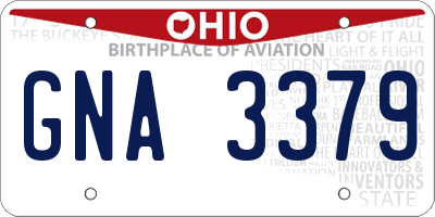 OH license plate GNA3379