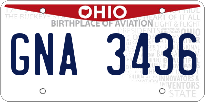OH license plate GNA3436