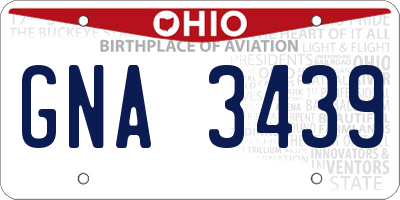 OH license plate GNA3439