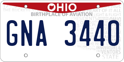OH license plate GNA3440