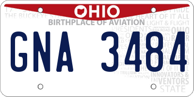 OH license plate GNA3484