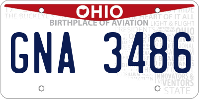 OH license plate GNA3486