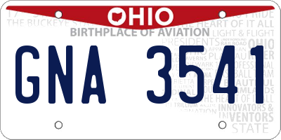 OH license plate GNA3541