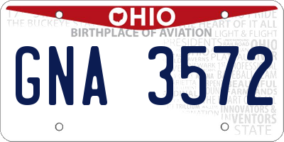OH license plate GNA3572