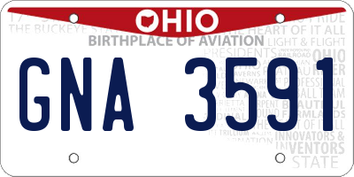OH license plate GNA3591