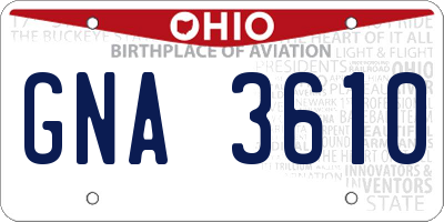 OH license plate GNA3610