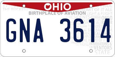 OH license plate GNA3614