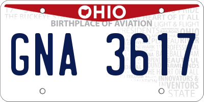OH license plate GNA3617