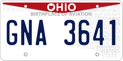 OH license plate GNA3641