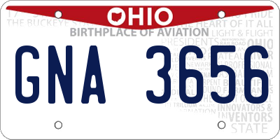OH license plate GNA3656