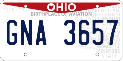 OH license plate GNA3657