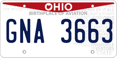 OH license plate GNA3663