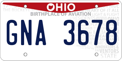 OH license plate GNA3678